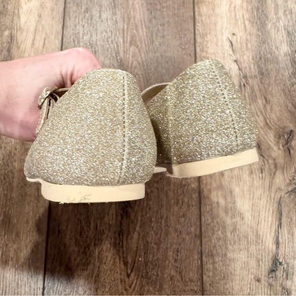 Janie and Jack Ballet Flat Gold Glitter Formal Event Wedding Flower Girl Easter - Picture 8 of 8